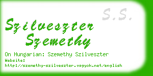 szilveszter szemethy business card